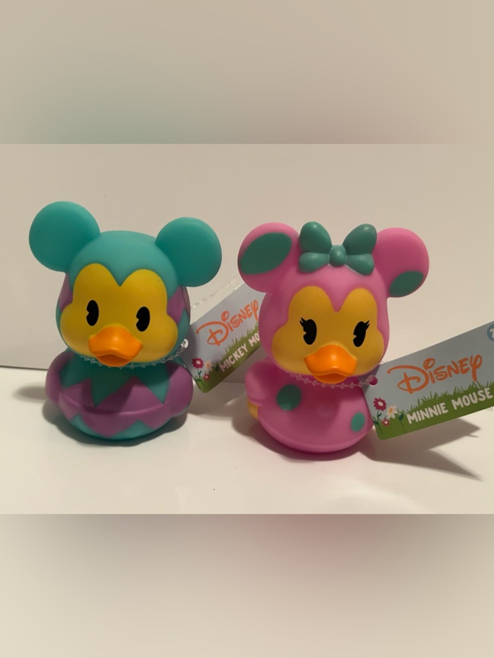 NEW!! Disney Mickey Mouse and Minnie Mouse Easter Rubber Duck Set- (NWT)
